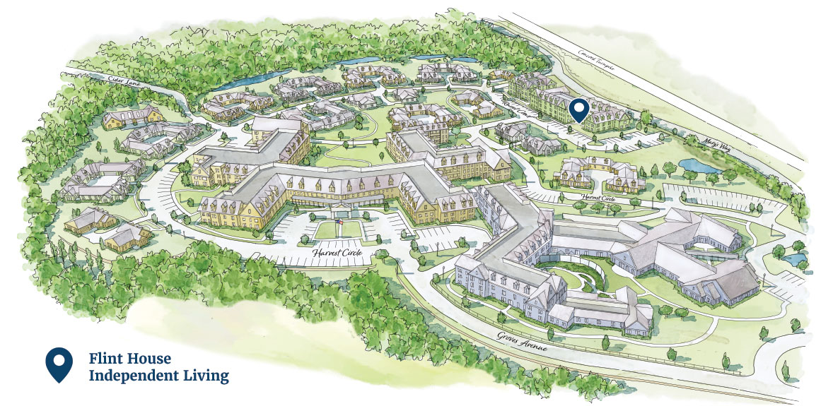 The Commons flint house map